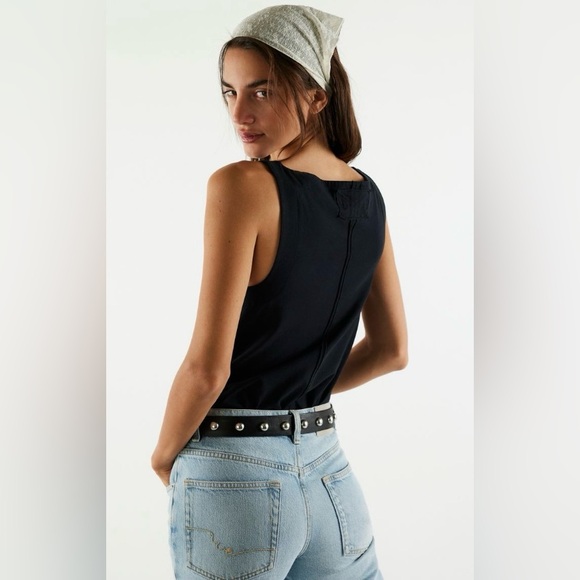 We The Free Boat-Neck Muscle Tank ~ NWT ~ XS ~ Black ~ Free People - Picture 3 of 12